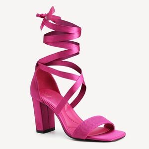 Cosy Island GlamLace Square Toe Strappy Heeled Sandals